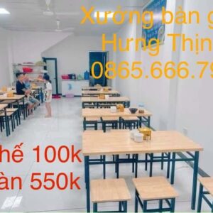 Bộ bàn ghế gỗ khung sắt giá rẻ
