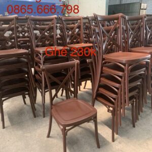 Ghế nhựa crossback xếp chồng
