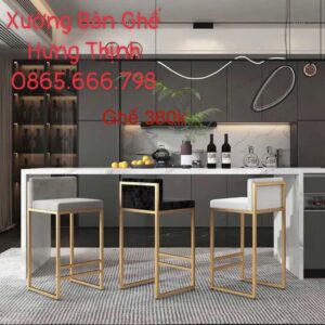 Ghế bar khung mạ vàng bọc nhung