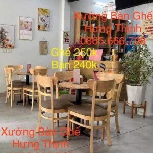 Bộ bàn ghế gỗ tròn lưng nệm