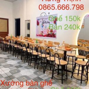 Bộ ghế bàn cao dạng dài