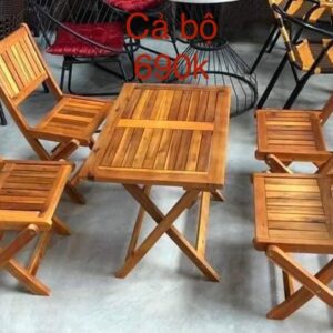 Bộ bàn ghế gỗ xếp gấp ngoài trời