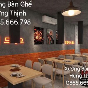 Bộ ghế tay vịn gỗ nệm xám phong cách công nghiệp