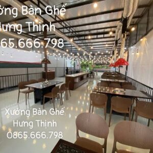 Bộ bàn ghế nướng ngoài trời ghế nhựa đan