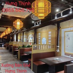 Bộ bàn ghế lẩu gỗ chạm hoa văn