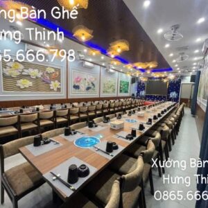 Bộ bàn ghế lẩu bàn dài nhiều bếp