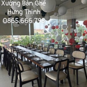 Bộ bàn ghế mây đan khung gỗ