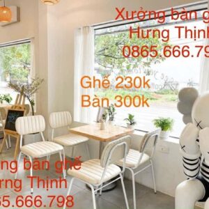 Bộ bàn ghế sắt trắng tối giản